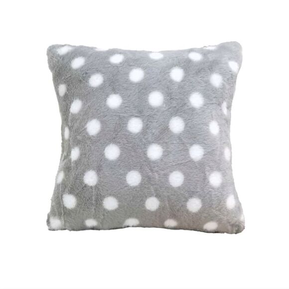 Fuzzy Polka Dot Pillow Cover - Picture 1 of 3
